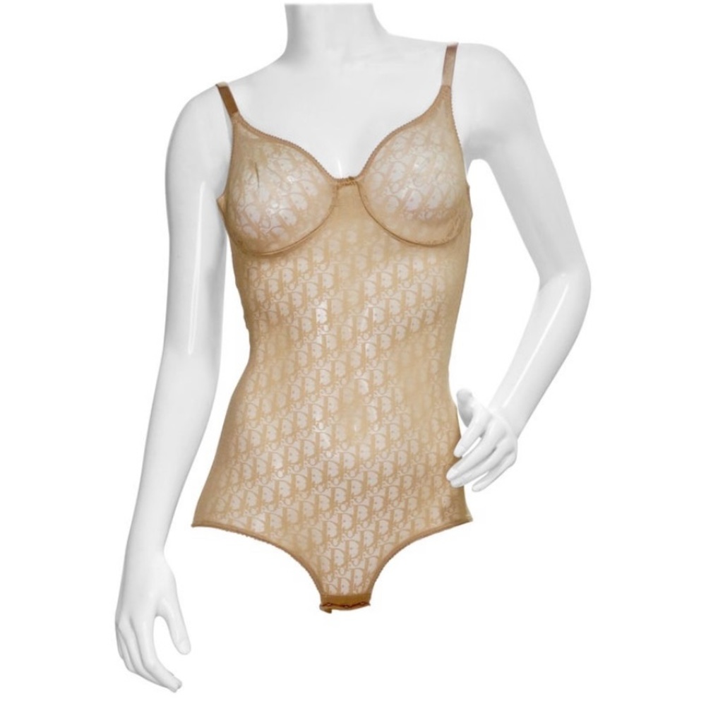 Christian Dior 1990s Monogram Mesh Bodysuit